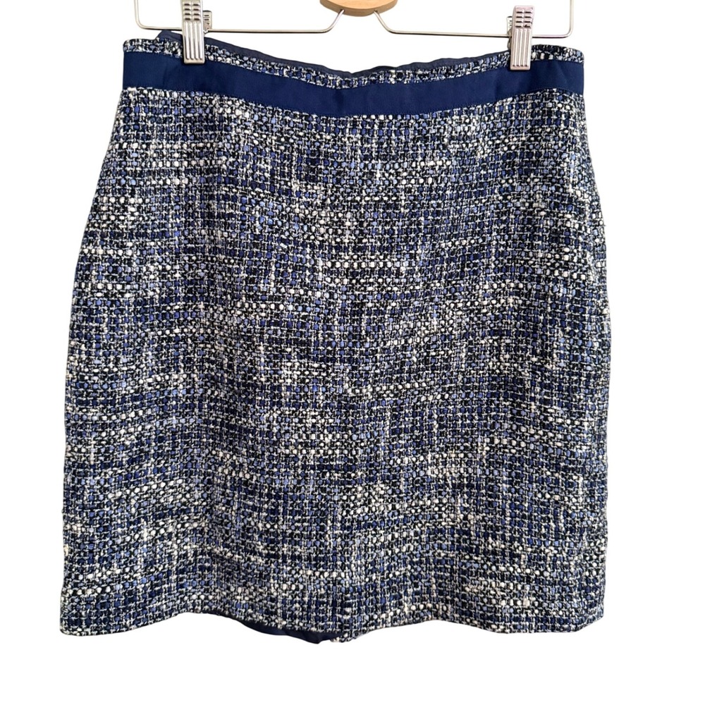 Brooks Brothers Tweed Skirt Women's‎ Size 10 Blue White Black Business Casual